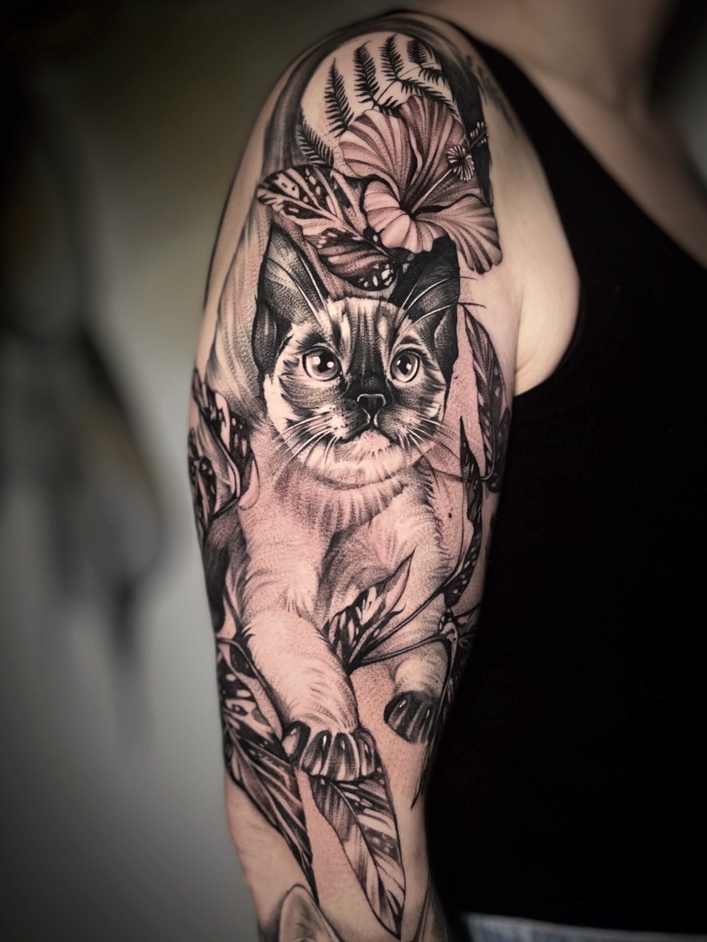 Black mantis tattoo